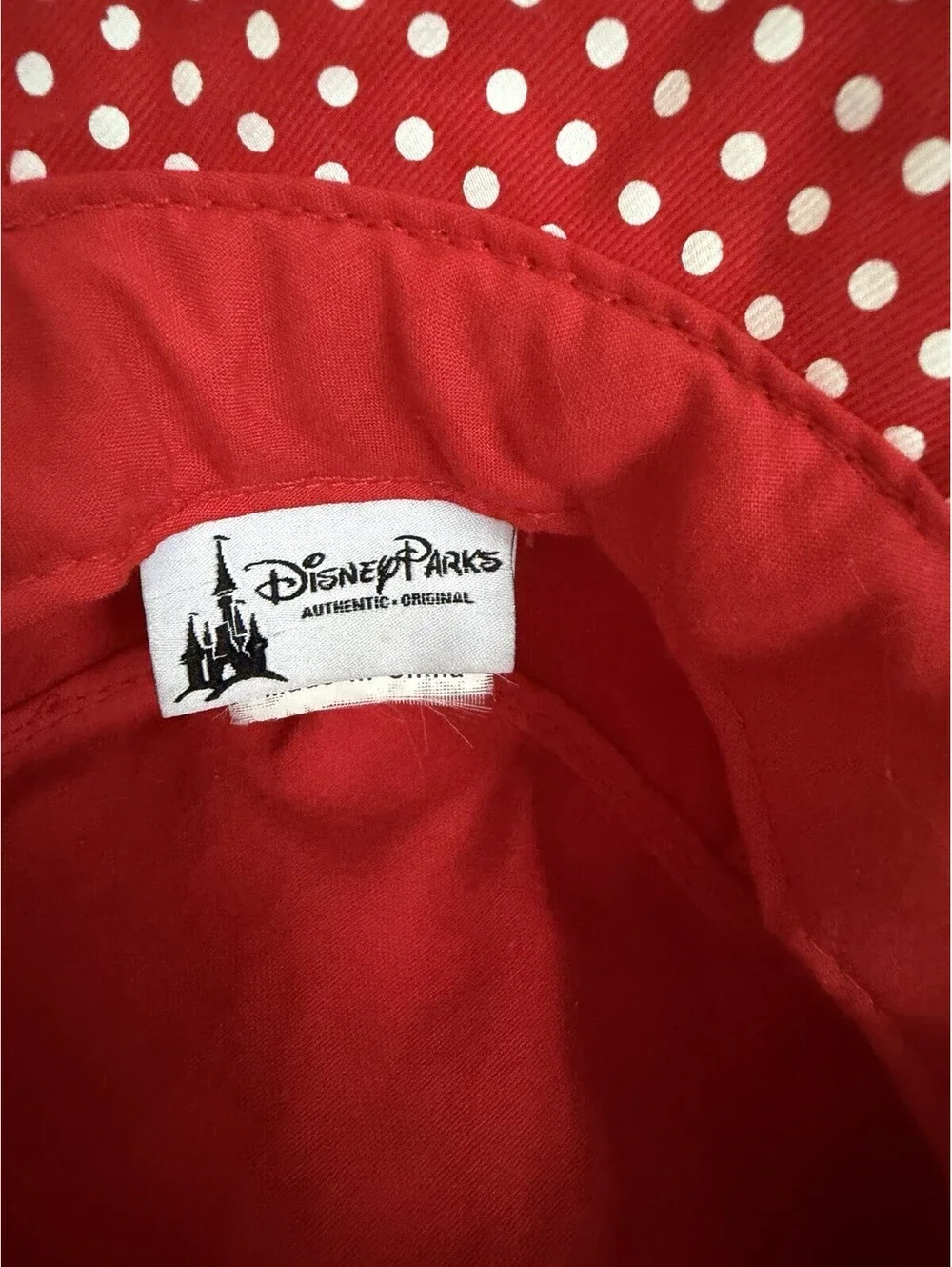 Disneyland Resort Minnie Mouse Bucket Hat Red Polka Dot Bow Youth Cotton